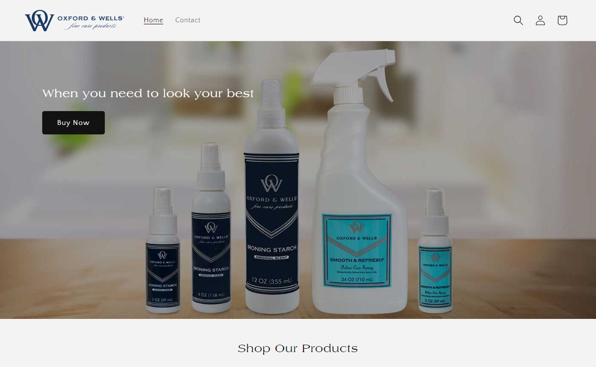 Spray Starch Products - Oxford and Wells - Flower Mound, TX – Oxford Wells