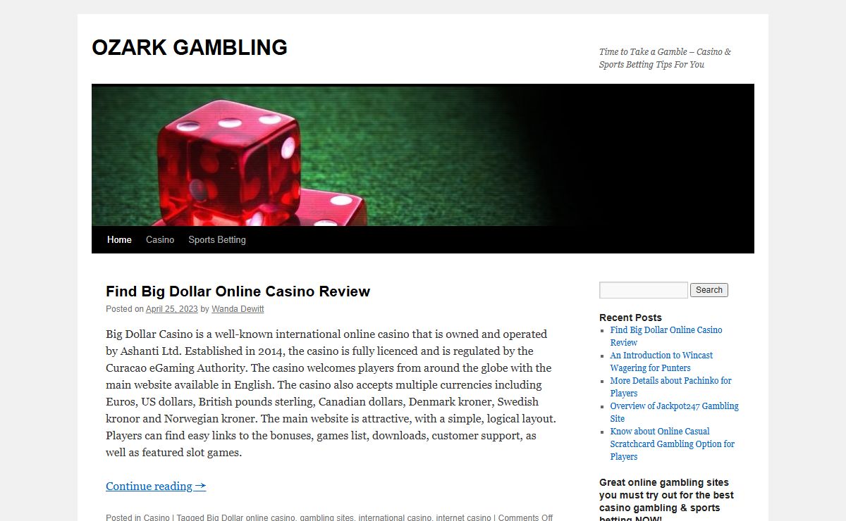 OZARK GAMBLING - Time to Take a Gamble - Casino & Sports Betting Tips For YouOZARK GAMBLING | Time to Take a Gamble – Casino & Sports Betting Tips For You