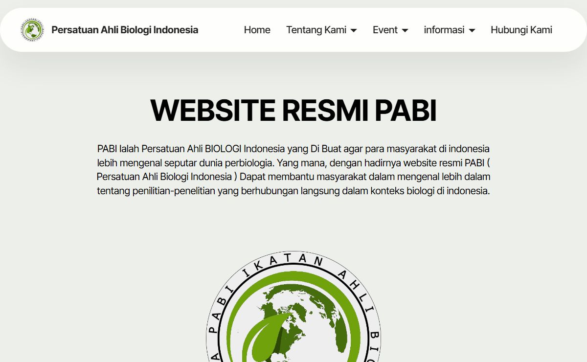 WEBSITE PERSATUAN AHLI BIOLOGI CABANG KEC NTB