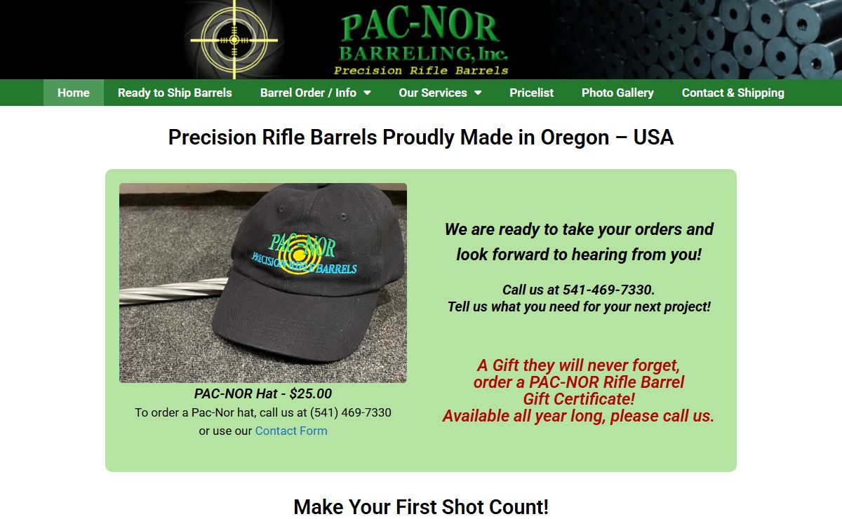 Pac-Nor Barreling – – Rifle Barrel Manufacture & Actions Rebarreled