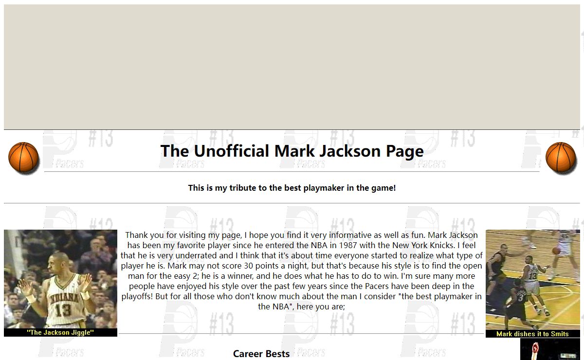 Unofficial Mark Jackson Page