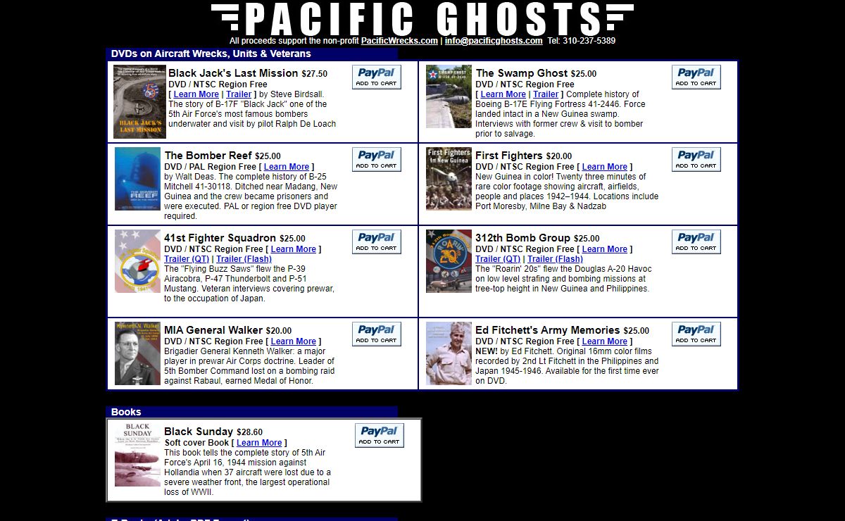 Pacific Ghosts - World War II Pacific History, Wrecks, Veterans, Books and DVDs
