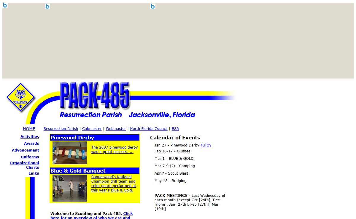 Welcome to Pack 485, Resurrection Parish, Jacksonville, Florida