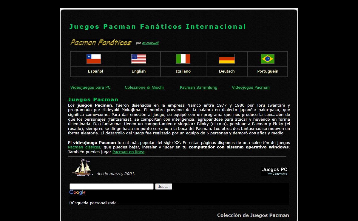 Pacman, juegos gratis para fanáticos.