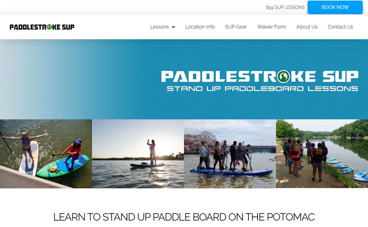 Paddlestroke SUP $59 DC Stand Up Paddle Board Lesson - SUP Lessons on the Potomac River near Washington, DC and Maryland