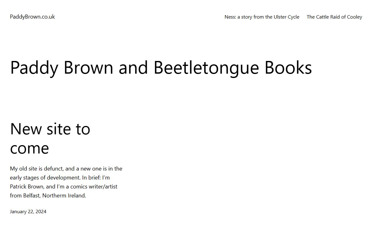 PaddyBrown.co.uk – Beetletongue Books
