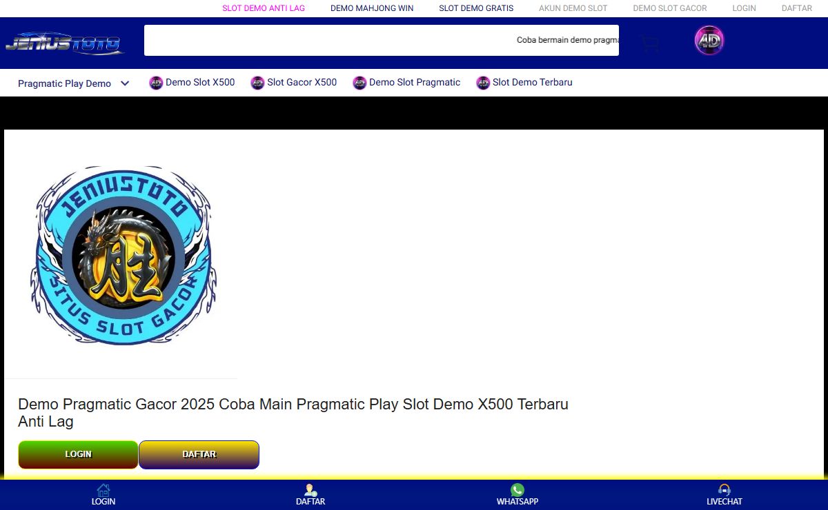 Demo Pragmatic Gacor 2025 Coba Main Pragmatic Play Slot Demo X500 Terbaru Anti Lag