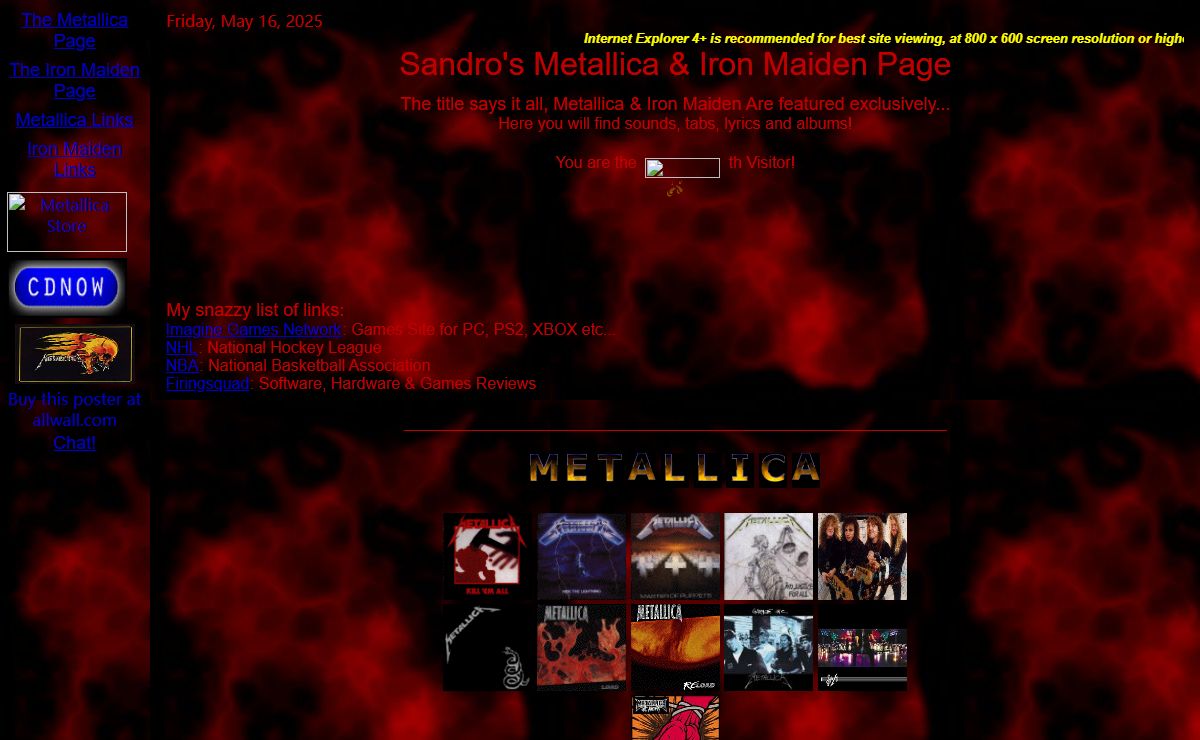 Sandro's Metallica & Iron Maiden Page