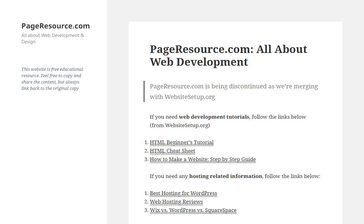 PageResource.com - All About Web Development