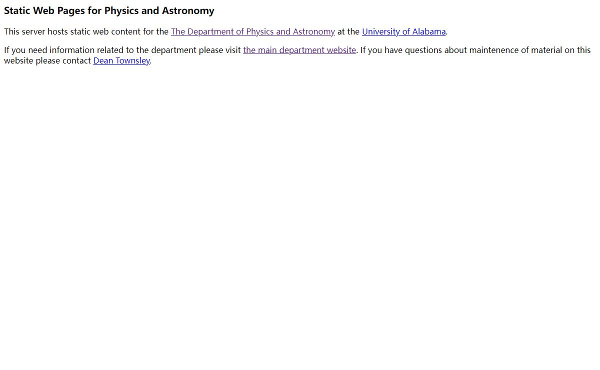 Static Web Pages for Physics and Astronomy