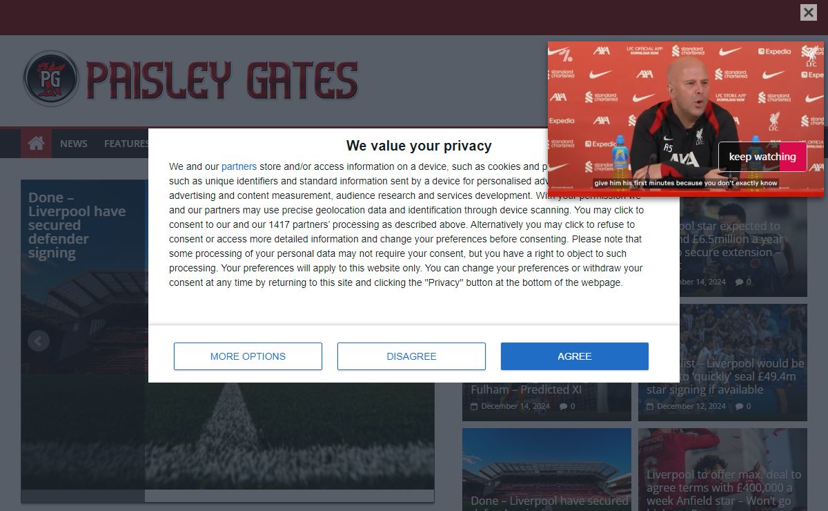 Paisley Gates - An Unofficial Liverpool FC Blog - LFC News