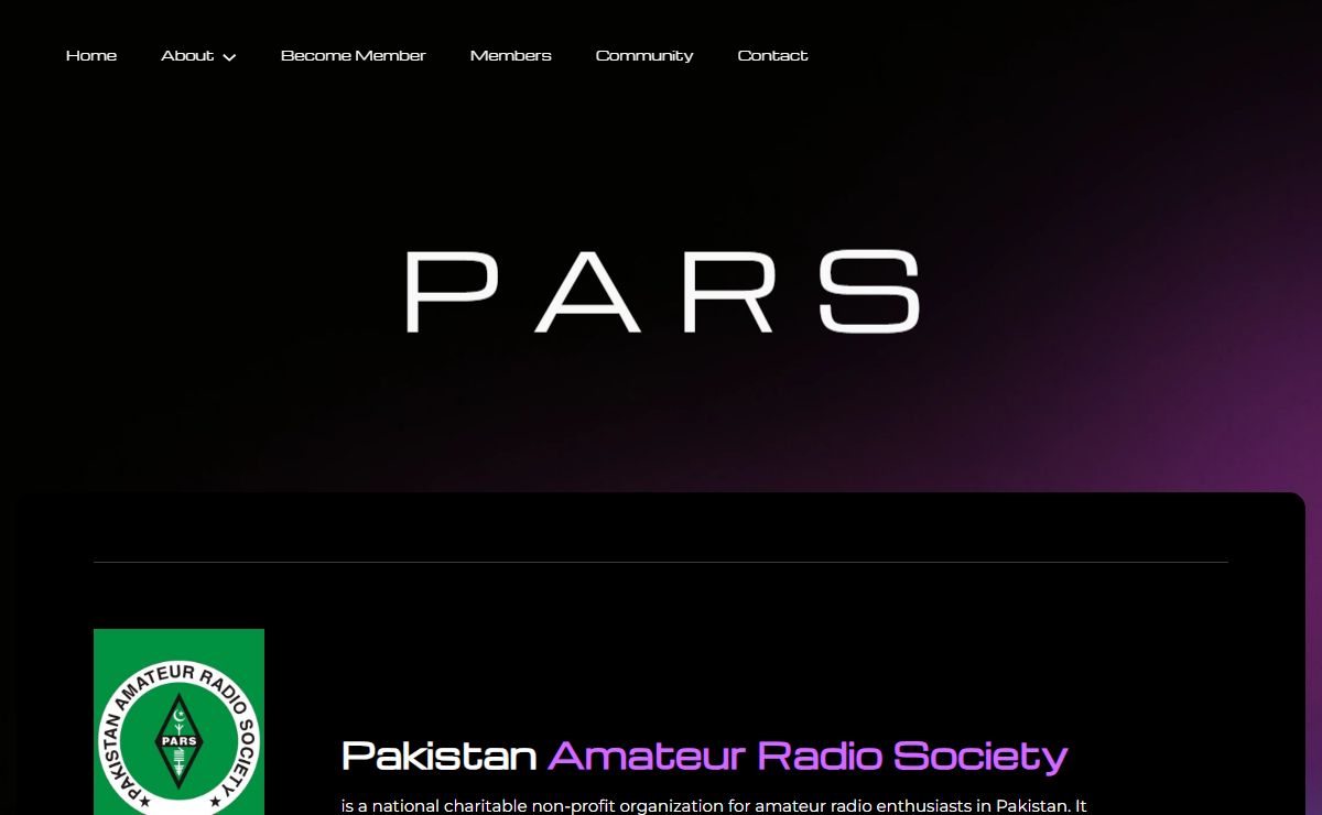 Pakistan Amateur Radio Society (PARS)