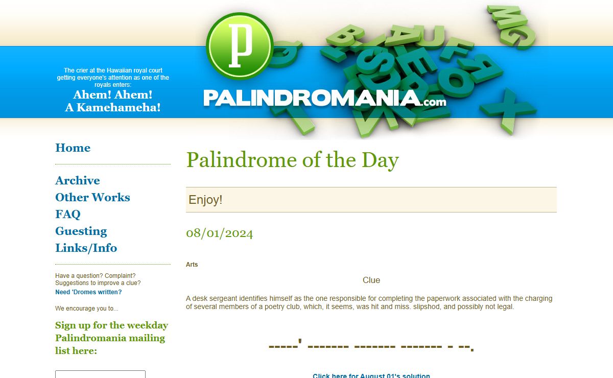 Palindromania