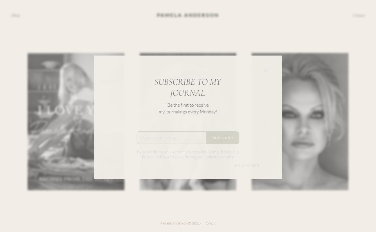 Pamela Anderson's Official Website