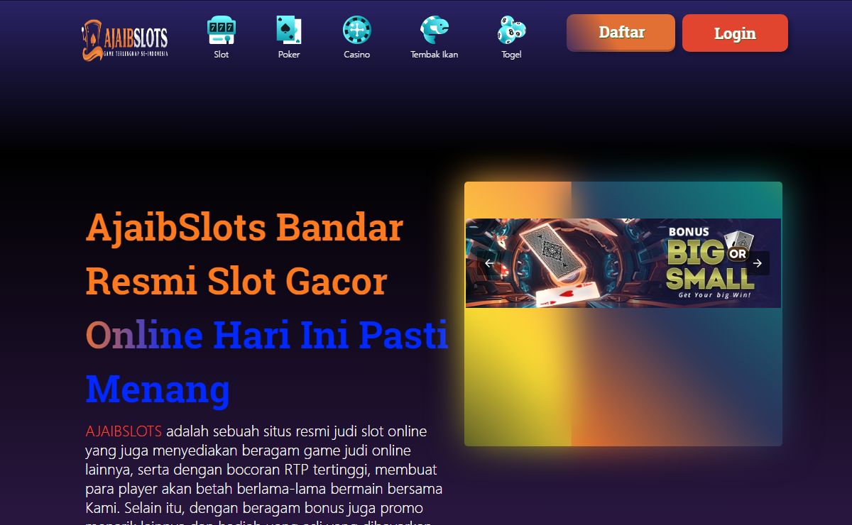 AjaibSlots: Bandar Slot Online Gacor Resmi Hari Ini
