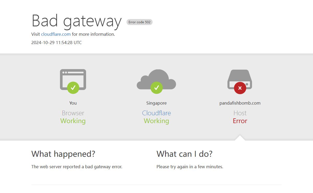 pandafishbomb.com | 502: Bad gateway