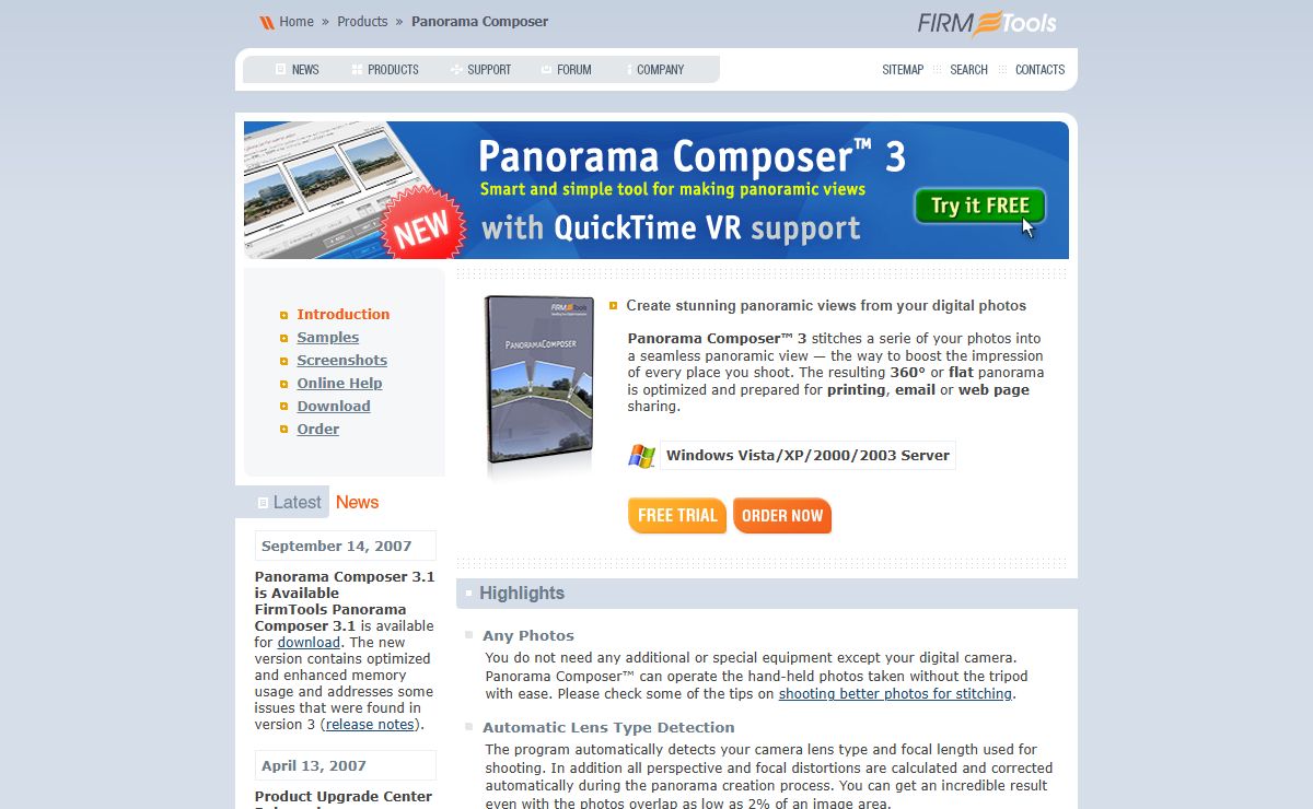 Create gorgeous panoramic views from your photos  ·  FirmTools Panorama Composer 3.1