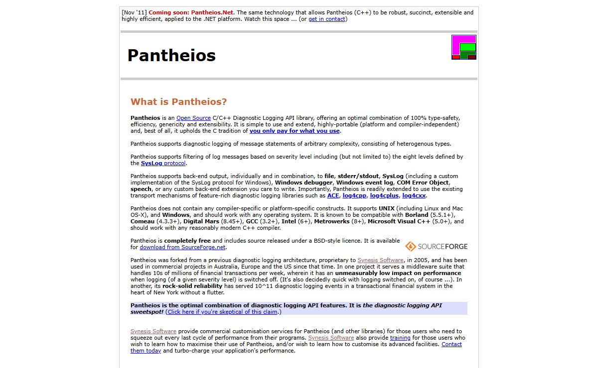 Pantheios: The C++ Logging Library SweetSpot