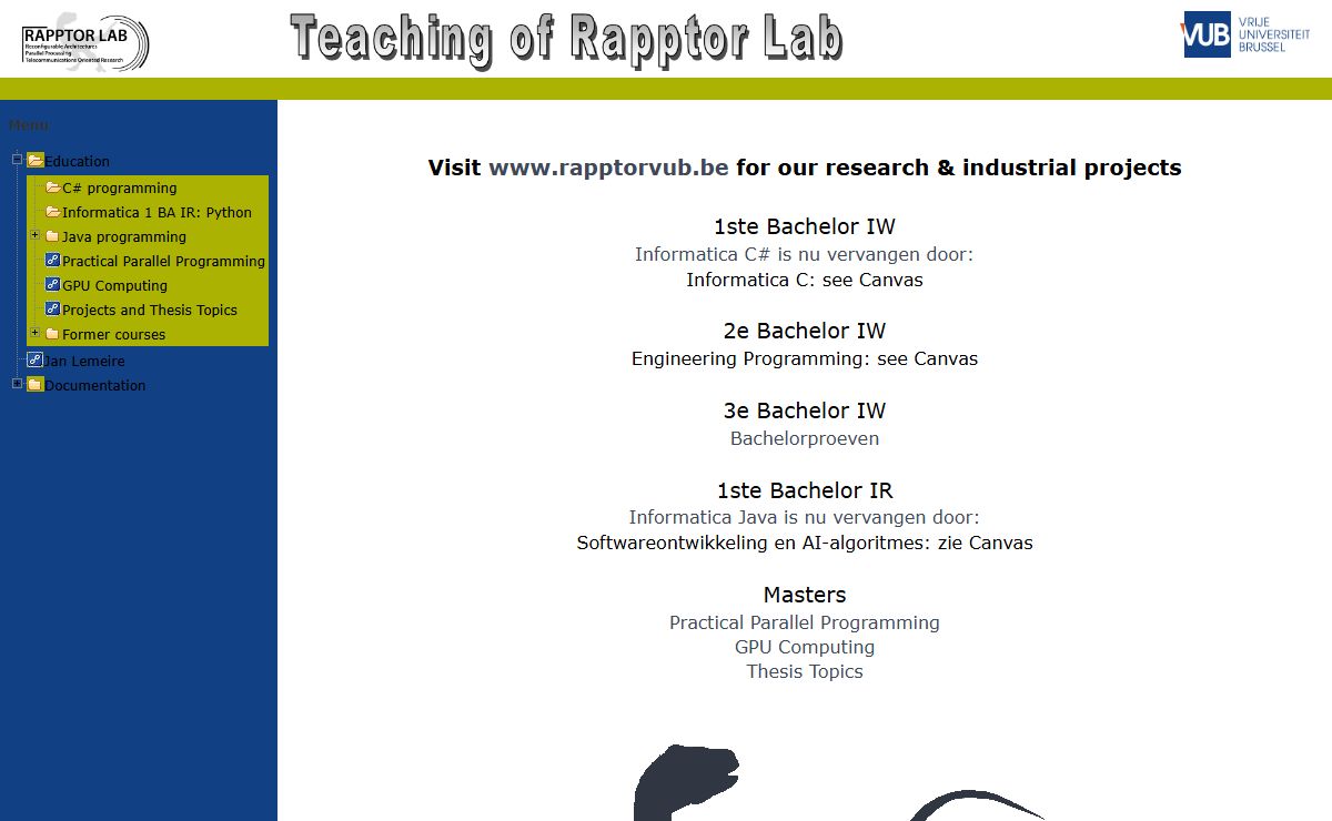 Teaching of Rapptor Lab