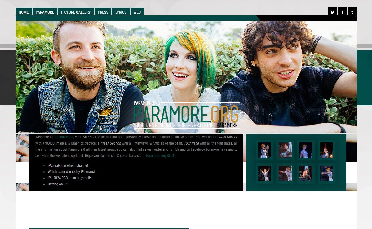 Paramore.ORG | Your 24/7 Fansite about the band Paramore. Bringing you the latest Updates, Photos & so much more.