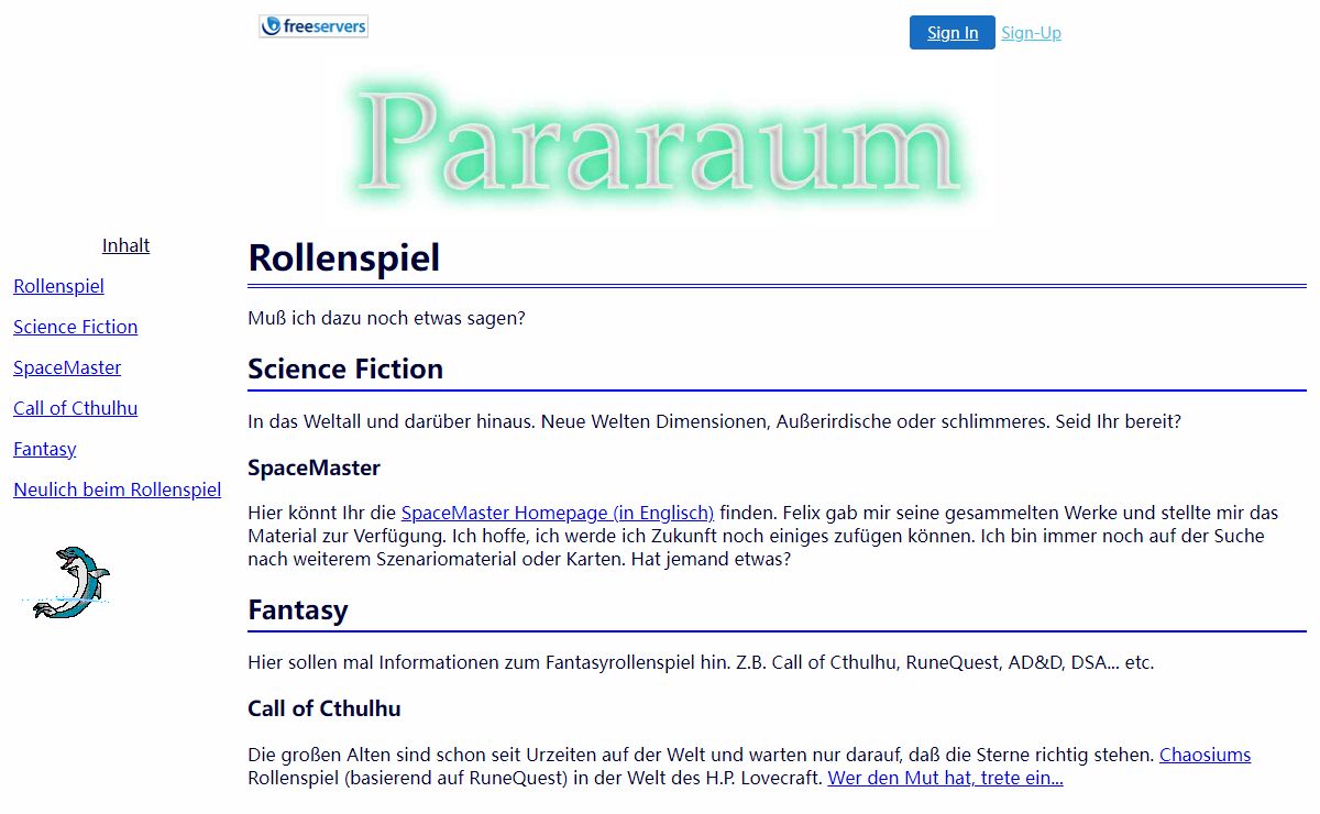 Dies ist Pararaums Homepage