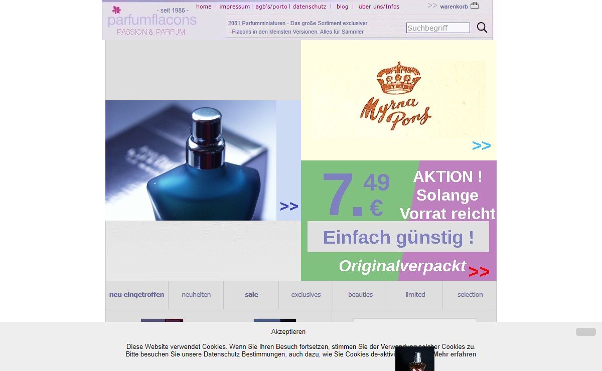 Parfümminiaturen bei parfumflacons.de