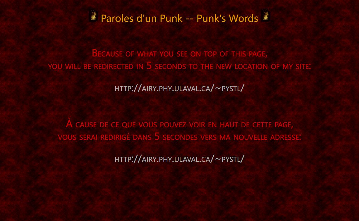 PAROLES D'UN PUNK... PUNK'S WORDS...