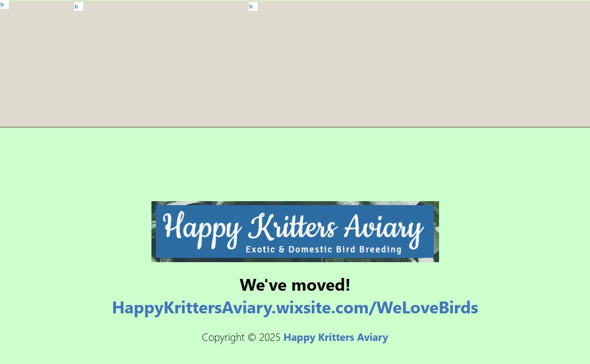 Happy Kritters Aviary | Exoric & Domestic Bird Breeding
