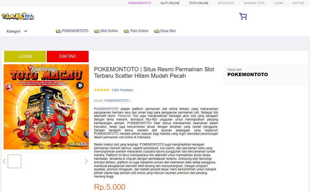 POKEMONTOTO | Situs Resmi Permainan Slot Terbaru Scatter Hitam Mudah Pecah