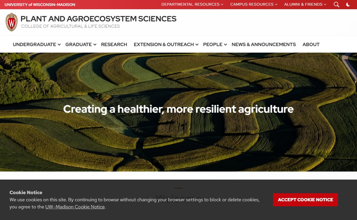Plant and Agroecosystem Sciences – College of Agricultural & Life Sciences