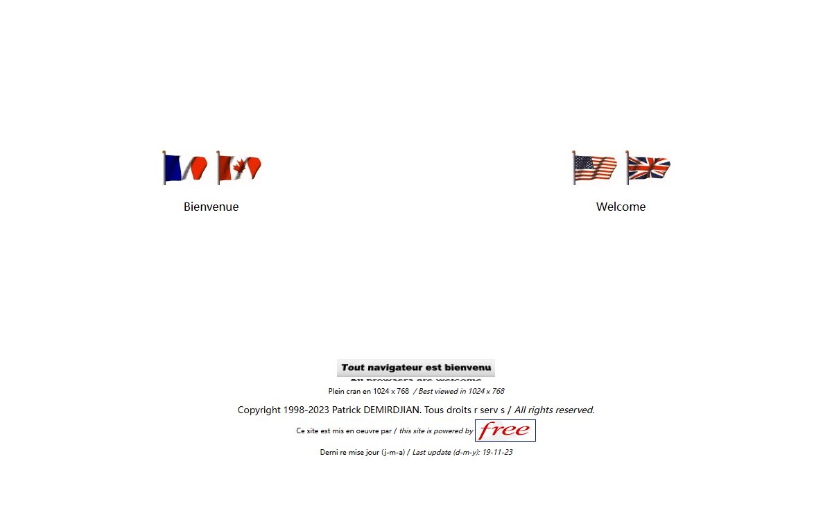Page d'accueil de - Patrick DEMIRDJIAN - Home Page