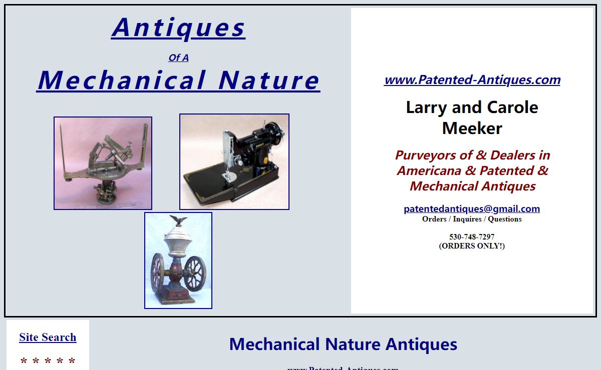 Patented-Antiques.com Antiques Of A Mechanical Nature