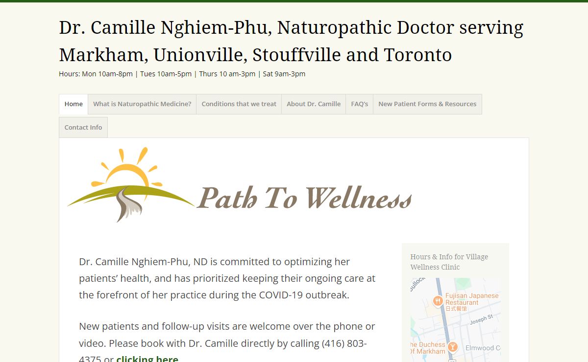 - Dr. Camille Nghiem-Phu, Naturopathic Doctor serving Markham, Unionville, Stouffville and Toronto