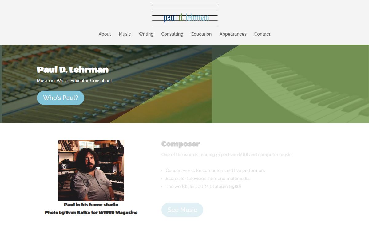 Paul Lehrman | Musician. Writer. Educator. Consultant.