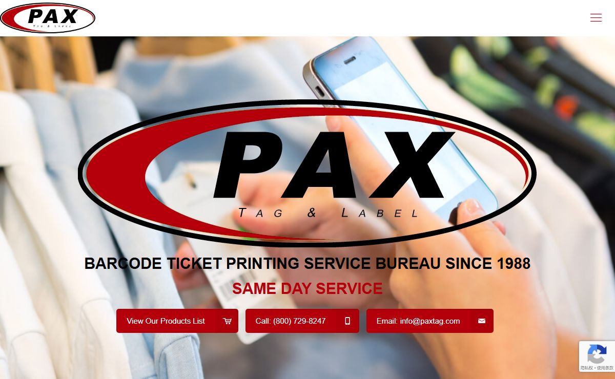 Pax Tag & Label – BARCODE TICKET PRINTING SERVICE BUREAU SINCE 1988