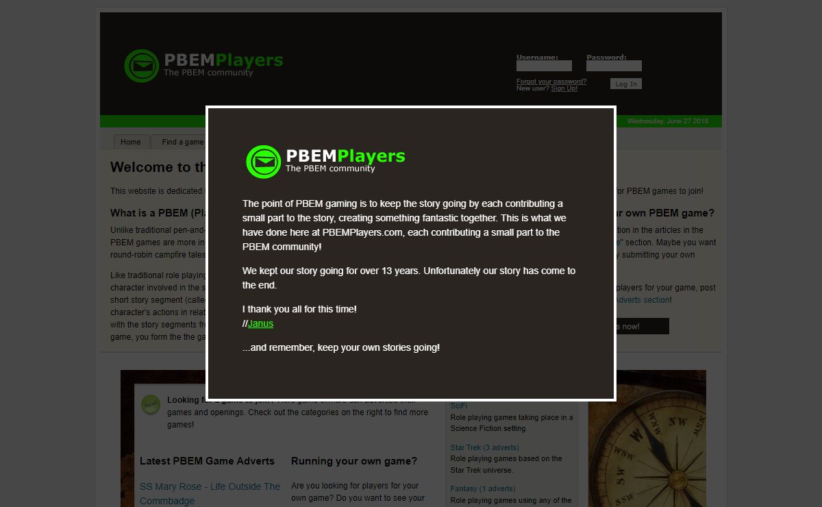 PBEM Players (Play By Email Games)