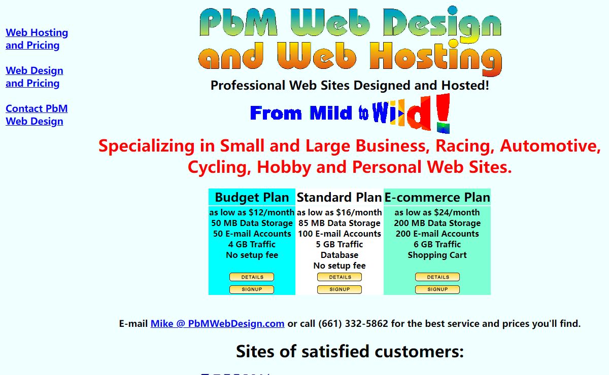 PbM Web Design and Web Hosting
