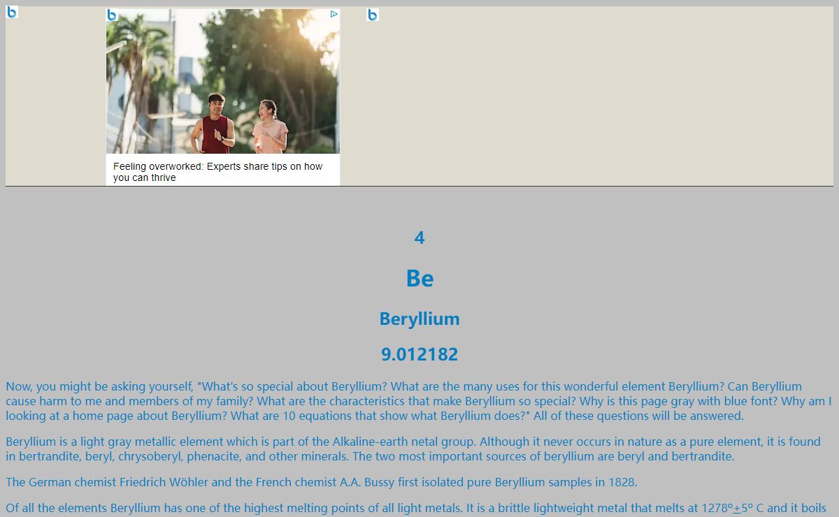 Beryllium Home Page