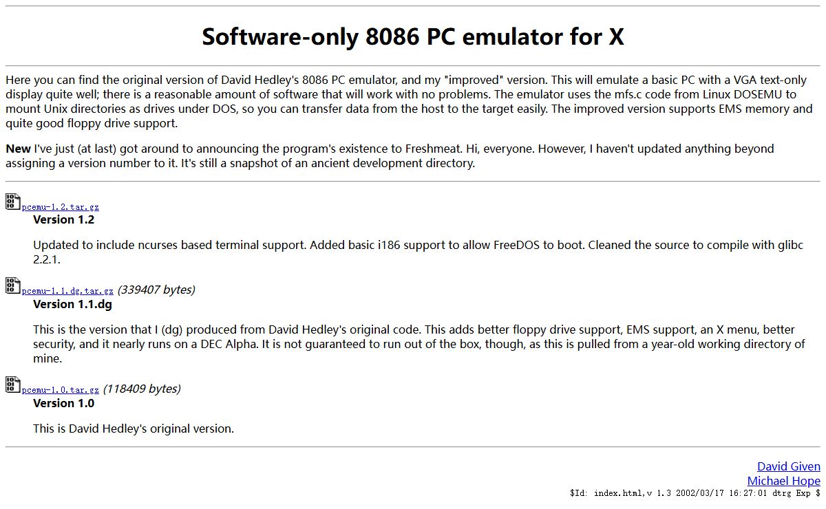 Software-only 8086 PC emulator for X