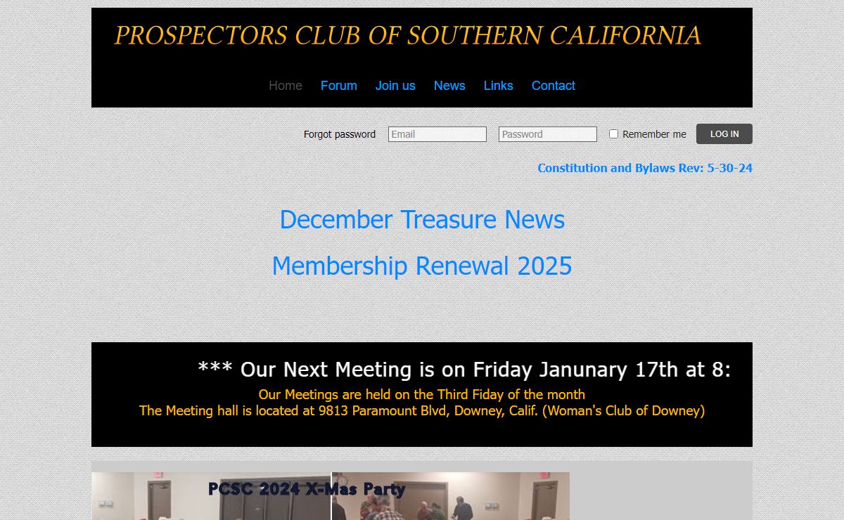 Prospectors Club Of Southern California - Home