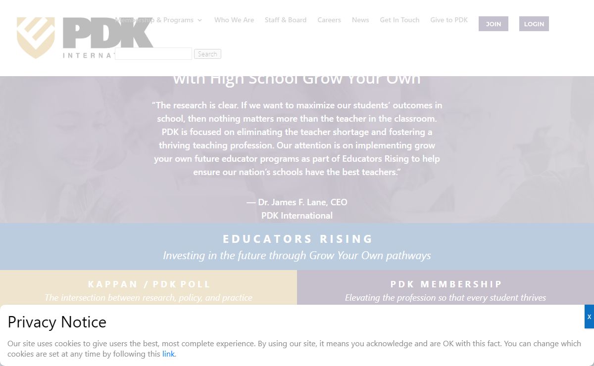 PDK International | Our family of associations support the full spectrum of the education profession, beginning with Educators Rising for pre-collegiate prospective educators, continuing with PLT for collegiate preservice and practicing teachers, and concluding with PDK, serving the professional needs of career educators. In addition, we serve the education community through research and reporting with Kappan Magazine and the PDK Poll, as well as actively engage in Scalable Systems Solutions, or S3 to affect teaching and learning in classrooms with thoughtful adaptive implementation of ideas and solutions. ABOUT US Because every child deserves a highly skilled professional teaching them every day.