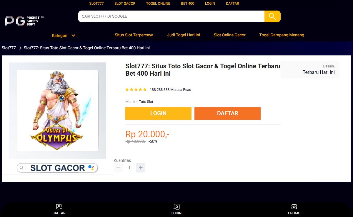 Slot777: Situs Toto Slot Gacor & Togel Online Terbaru Bet 400 Hari Ini