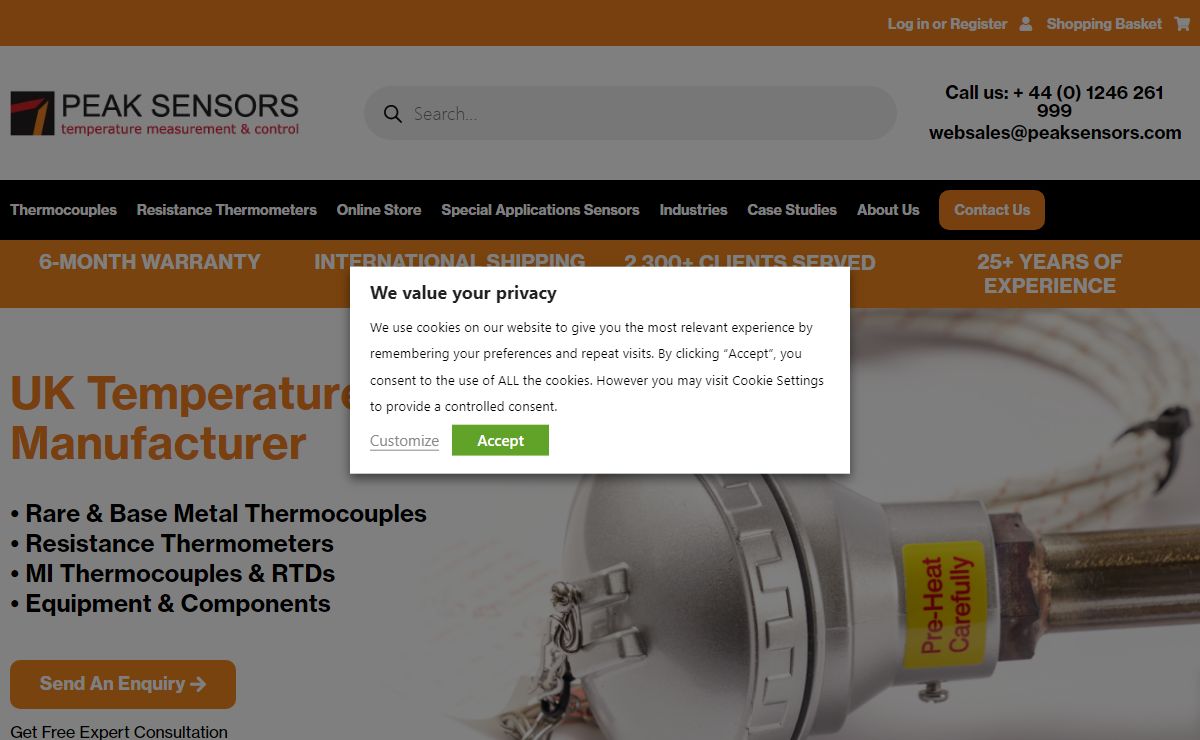 Peak Sensors - Temperature Sensor Manufacturer & Supplier