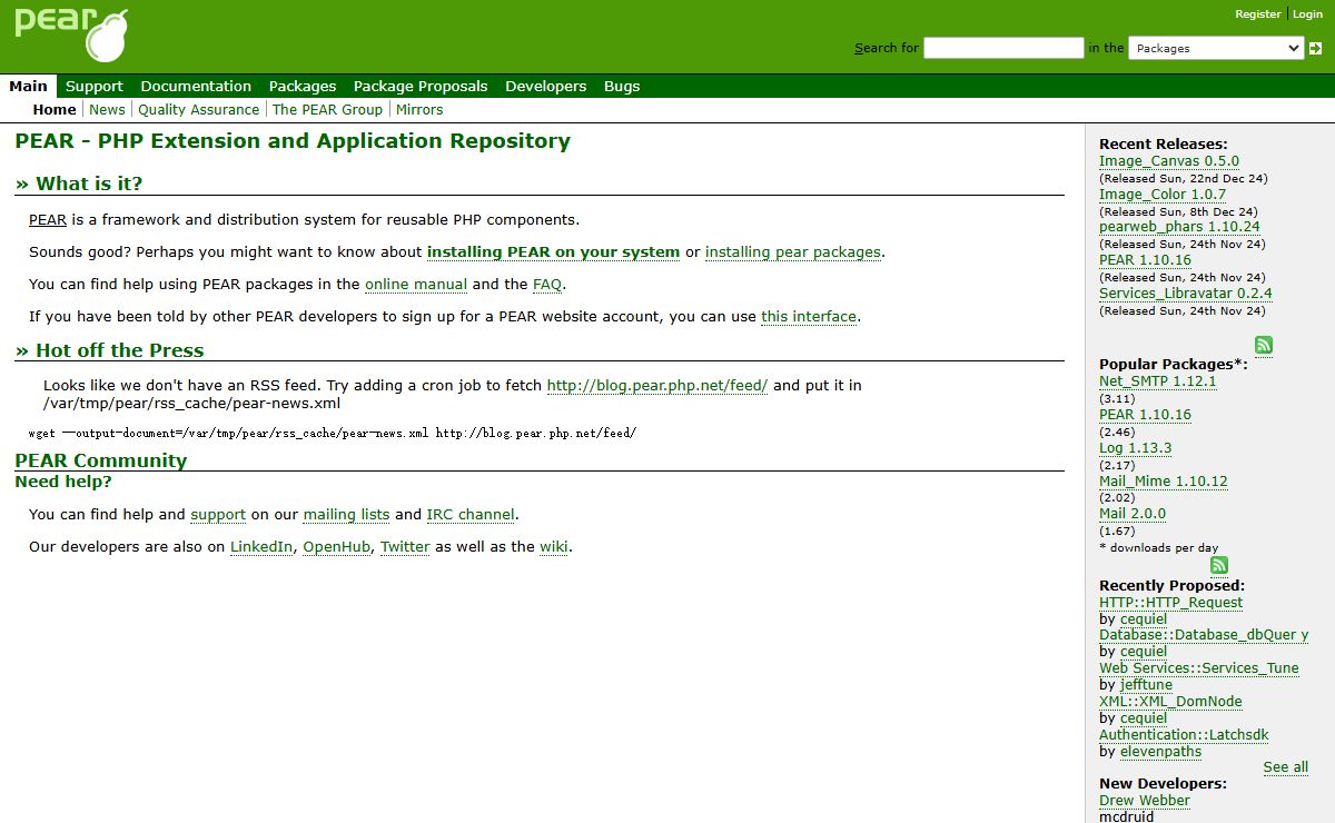 PEAR - PHP Extension and Application Repository