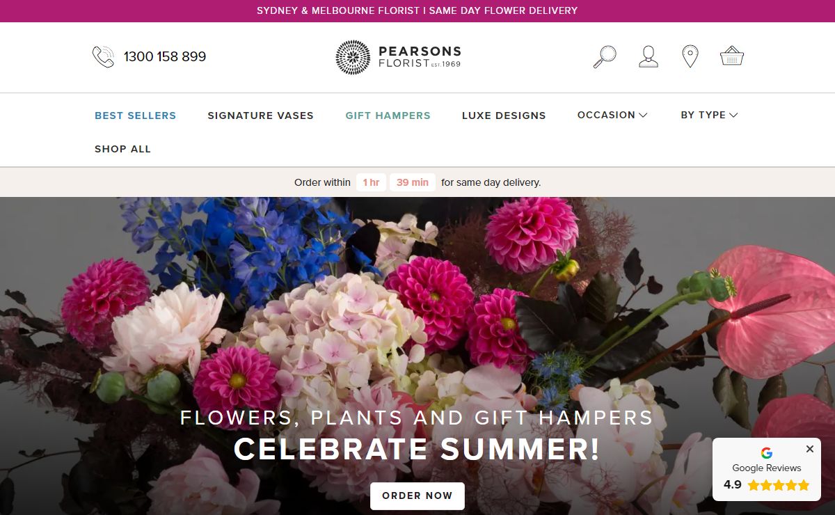 Flower Delivery | Order Online Same Day Delivery | Pearsons Florist