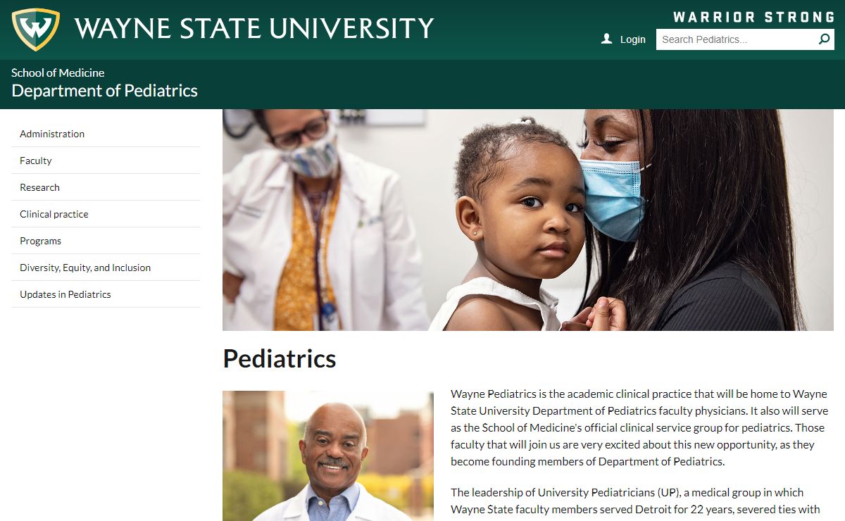 Department of Pediatrics - Wayne State University