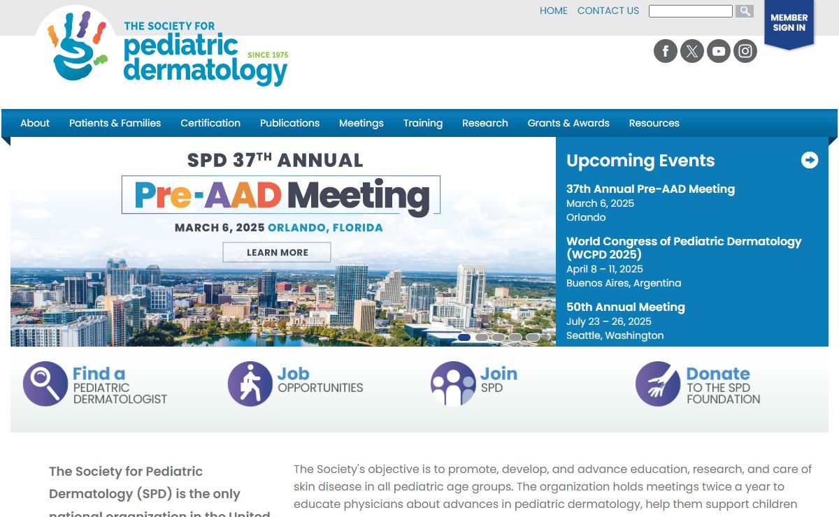 Society for Pediatric Dermatology: Home
