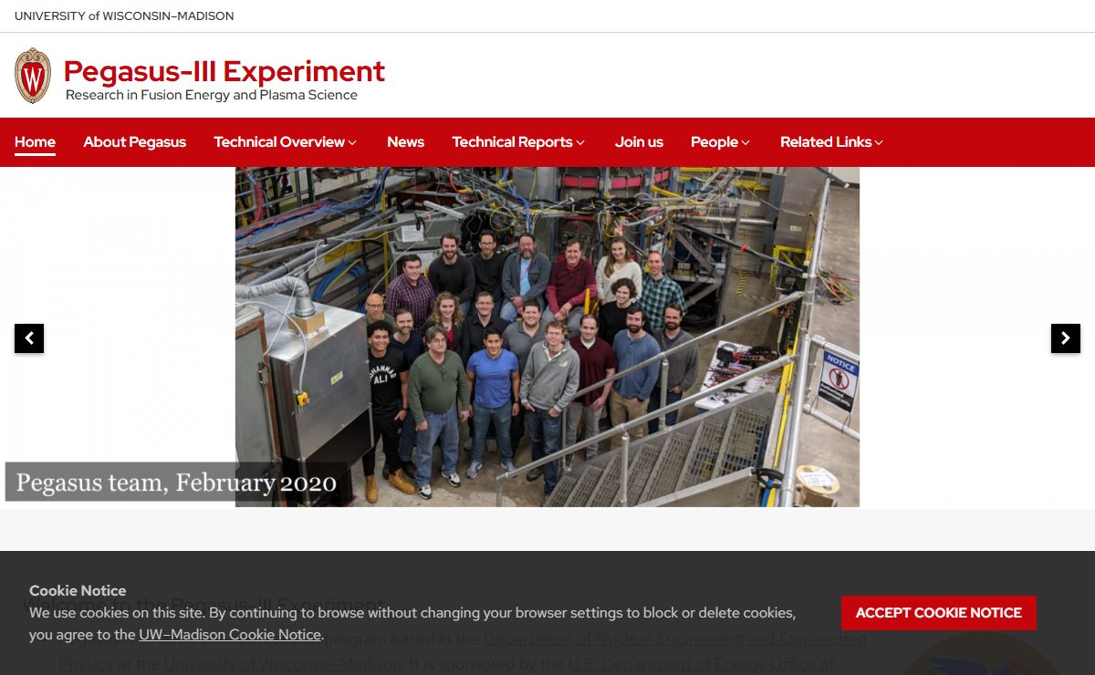 Pegasus-III Experiment – Research in Fusion Energy and Plasma Science – UW–Madison