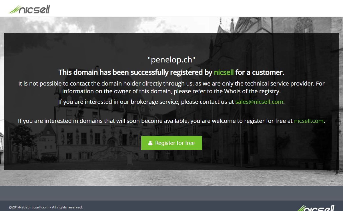 This domain has been registered for a customer by nicsell