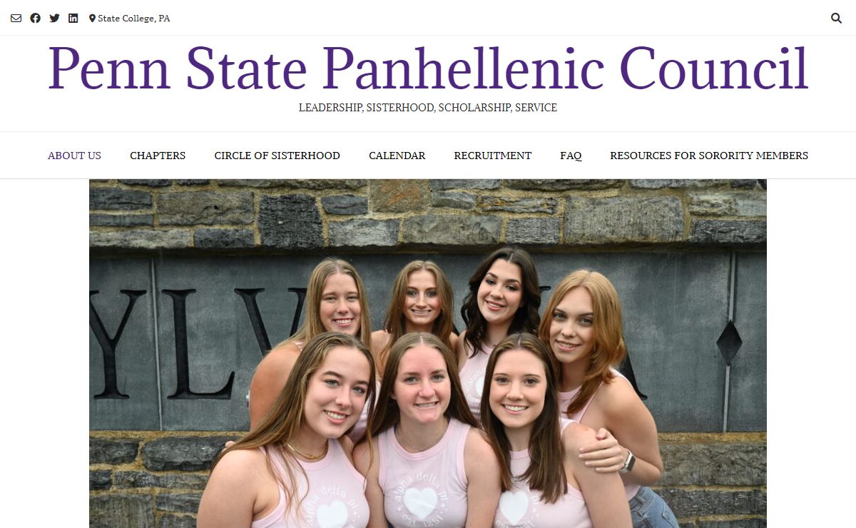 Penn State Panhellenic Council – Leadership, Sisterhood, Scholarship, Service